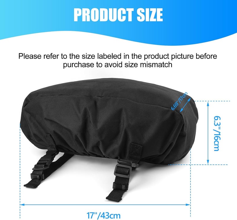 Royitay Small Winch Cover,Upgraded Heavy Duty Waterproof Dust-proof Winch Protection Cover for 2500 to 5500 lbs Electric Winches,Trailer Winch Covers,UV-resistant,Black-17" W x 6.7" D x 6.3" H - Image 4